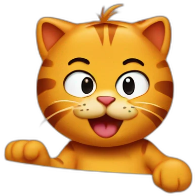 Garfield saying good morning  emoji