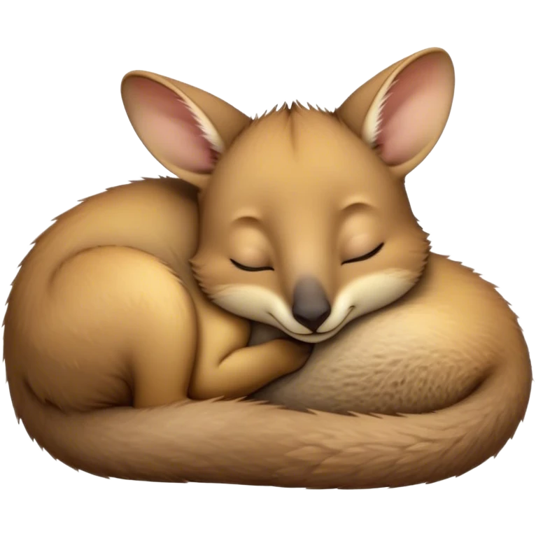 Meme-Worthy Cute Sleeping Wallaby Portrait Emoji, Head resting peacefully with a contented smile, showcasing a compact, agile build and a luxuriously soft tan fur, eyes shut in a serene, restful nap, Simplified yet hilariously adorable features, highly detailed, glowing with a soft, drowsy light, high shine, relaxed and utterly lovable, stylized with an air of playful laziness, bright and heartwarming, soft glowing outline, capturing the essence of a comically sleepy wallaby, so meme‐worthy it feels like it could instantly become the next viral sensation of adorable slumber! emoji