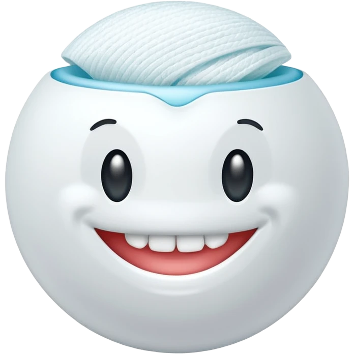 Ball of white dental floss emoji