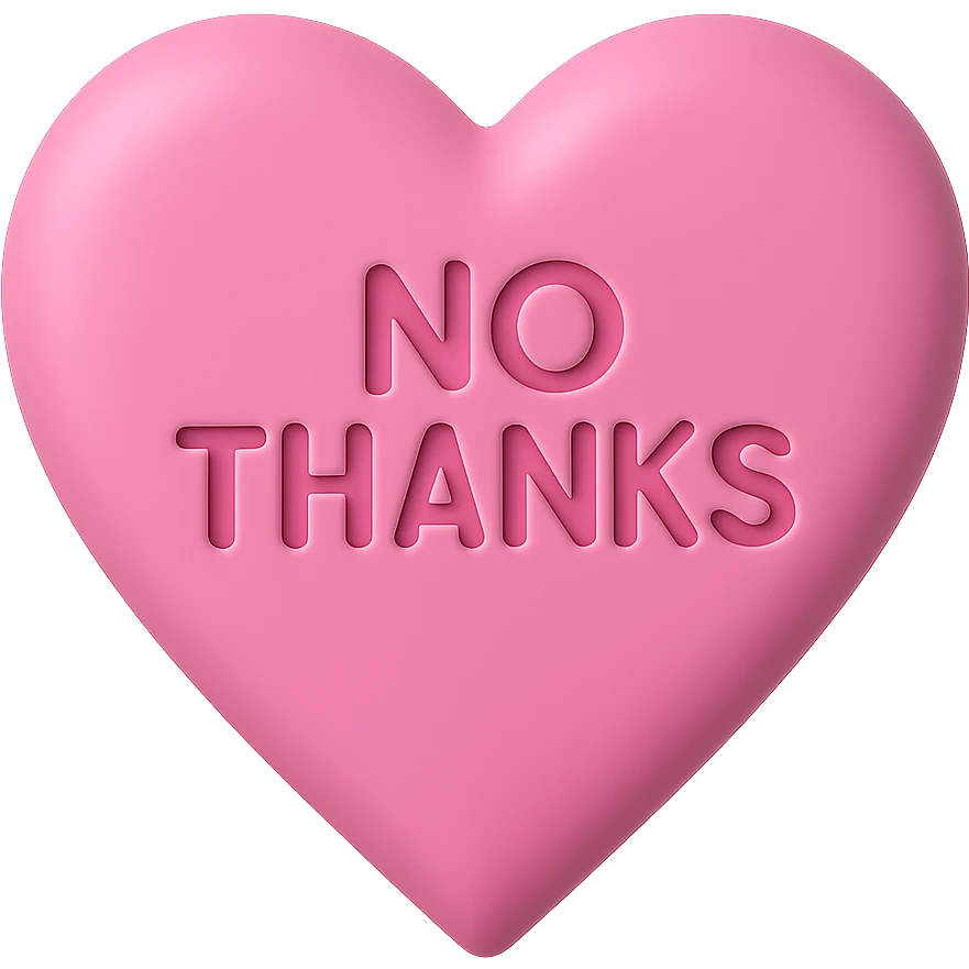 3d pink No thanks heart, remove background emoji
