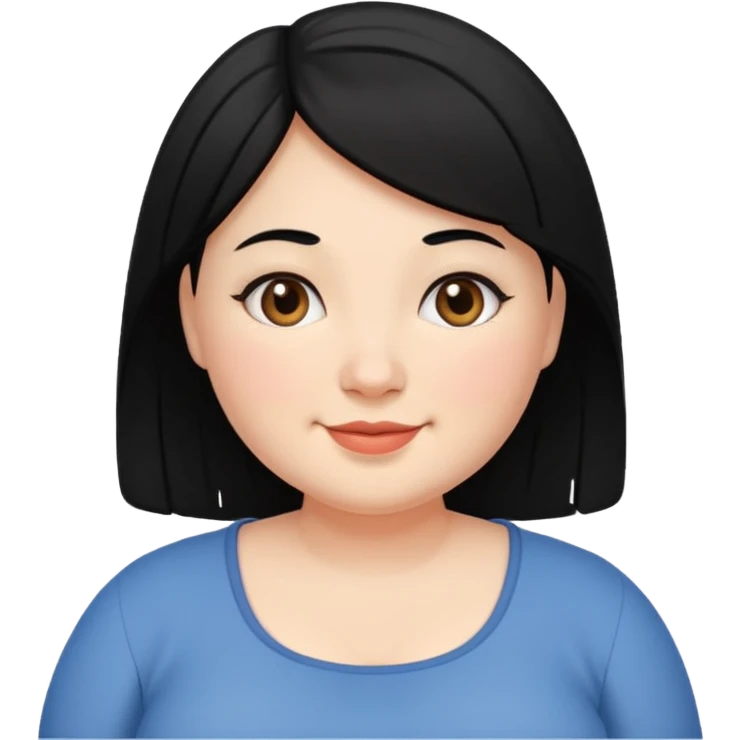 약간 통통한 여자 검은머리 emoji