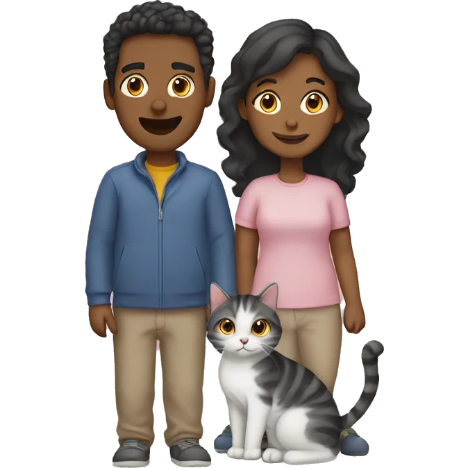 Two adults and two cats emoji