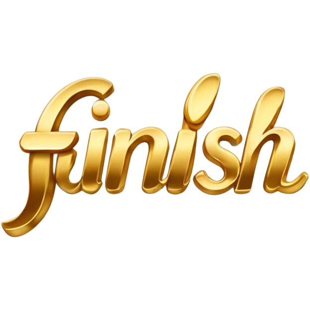 The Word "finish" written in script emoji