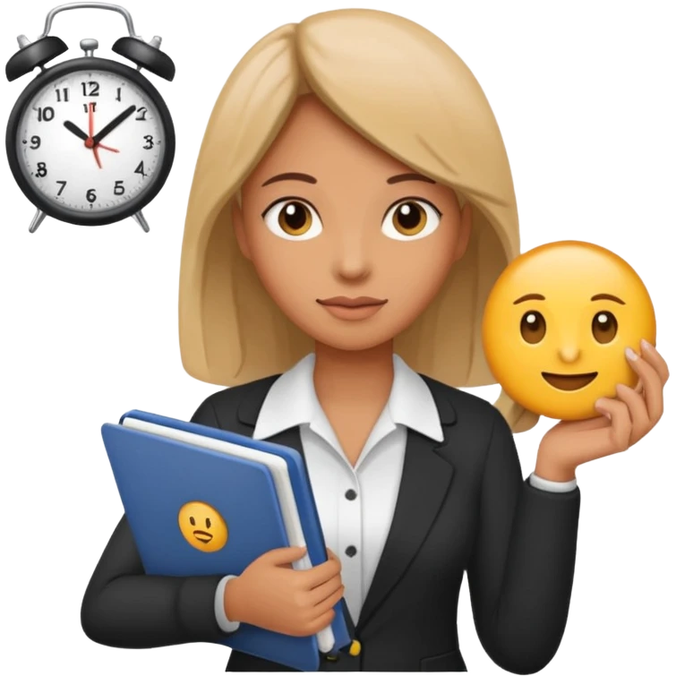 new emoji Be right back meeting time emoji female add clock and notebook emoji