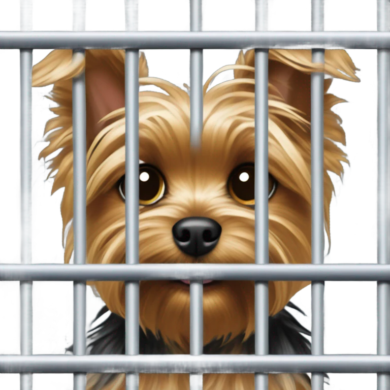 Yorkie behind bars emoji