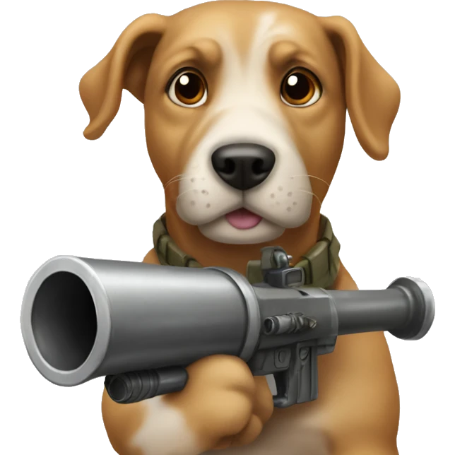 Dog with a bazooka ￼ emoji