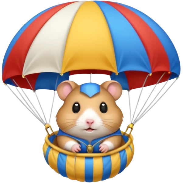 hamster riding parachute emoji
