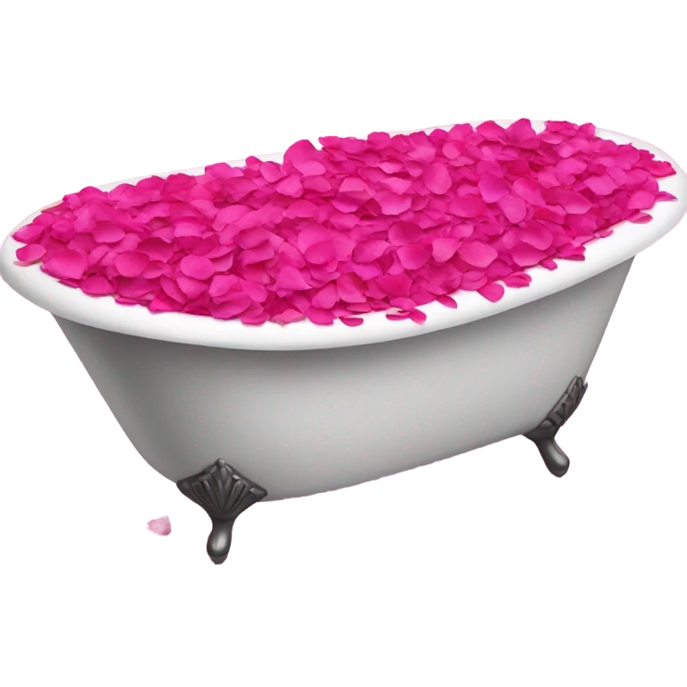 Bathtub filled with hot pink rose petals  emoji