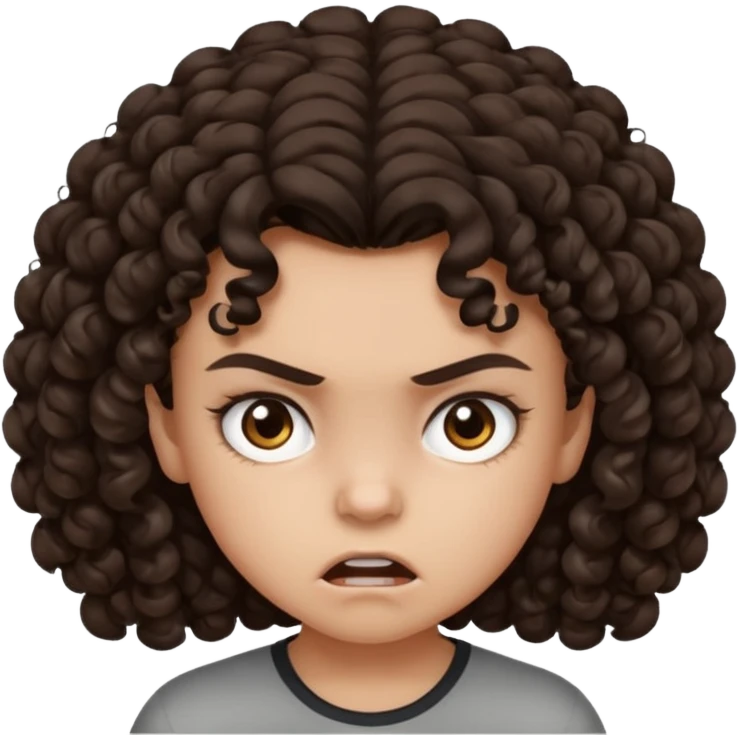 11 years old curly dark brown hair hate the world emoji