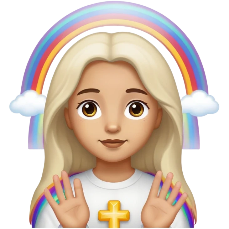 girl jesus rainbows mini aussie emoji