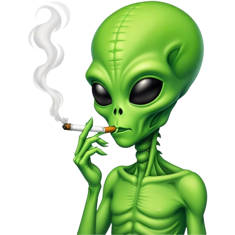 alien smoking a joint emoji