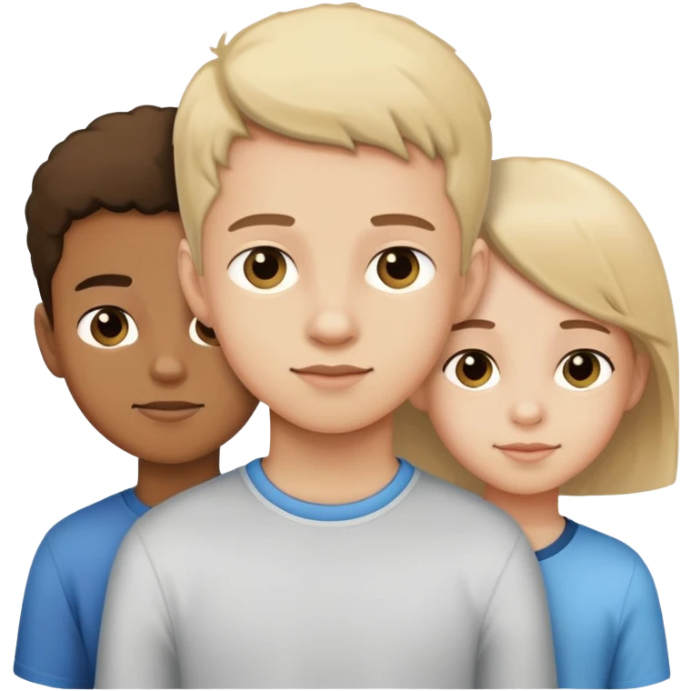 two teenage boy brothers with their 10-year-old sister emoji