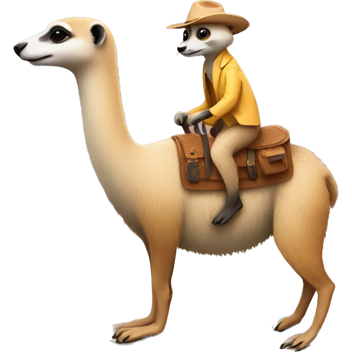 Meerkat riding a llama emoji