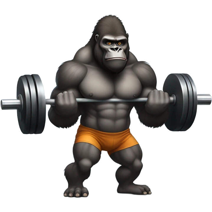 Gorilla lifting weights emoji