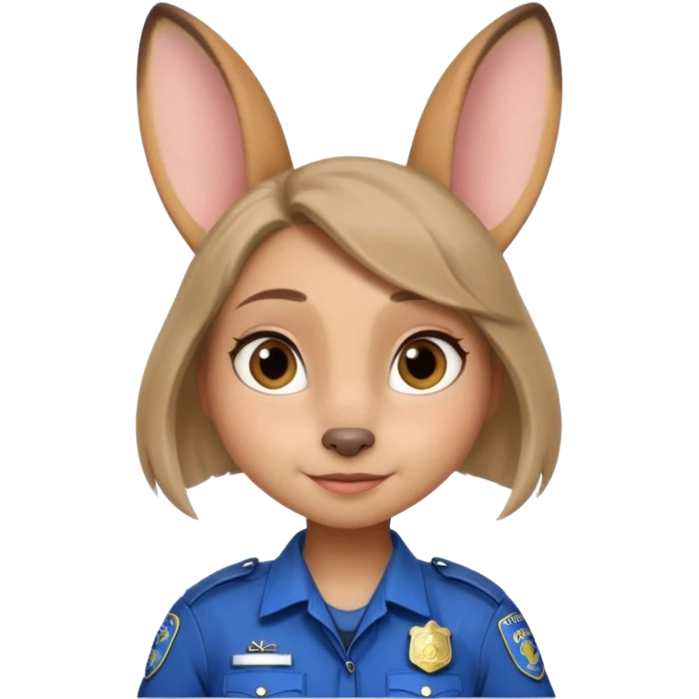 judy hopps with police suit from zootopia, pixar emoji