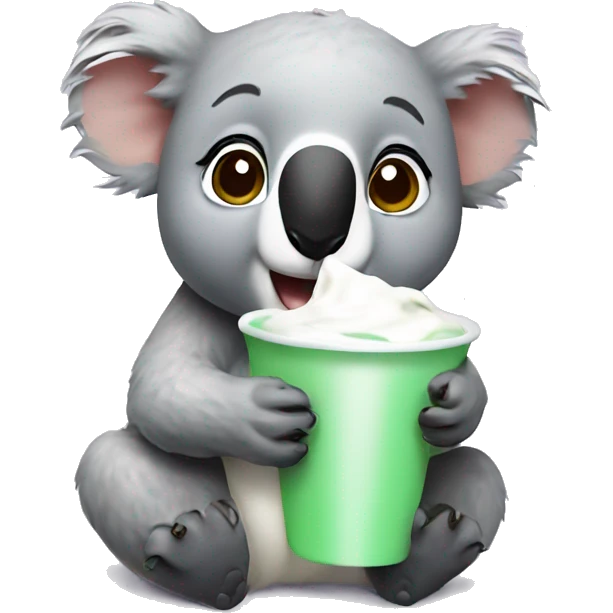 Koala eating yogurt emoji