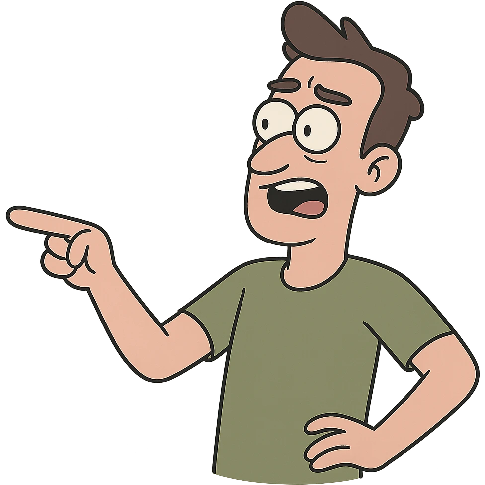 pointing hand, cartoon style, no text emoji