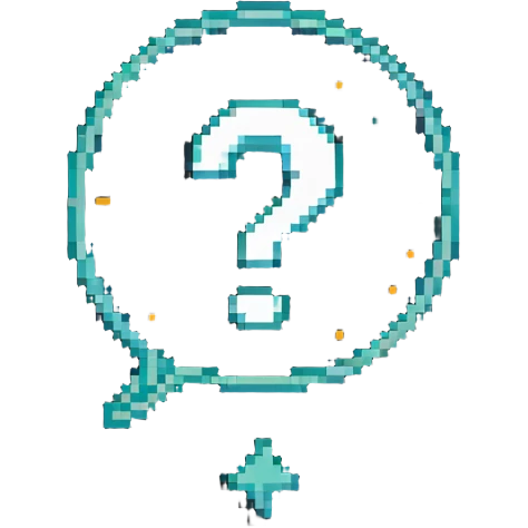 pixelated question mark in speech bubble emoji
