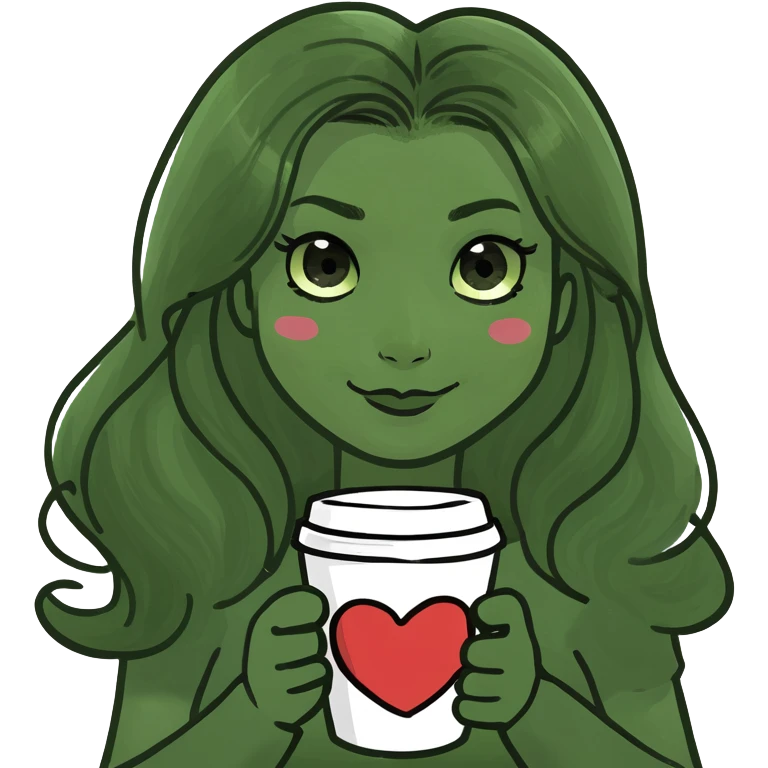 chica con pelo café y balayage haciendo un corazón con la mano  emoji