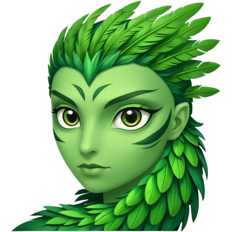 close up looking into the green eye of a greenhawk emoji