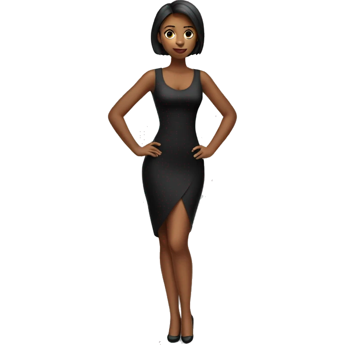 girl with smooth red tail in black tight dress emoji