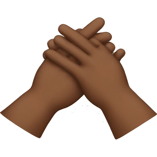 Two brown hands make cross emoji