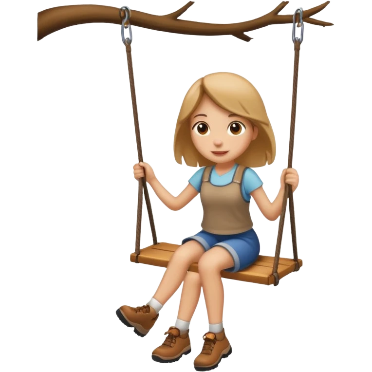 swing hike light brown girl  emoji