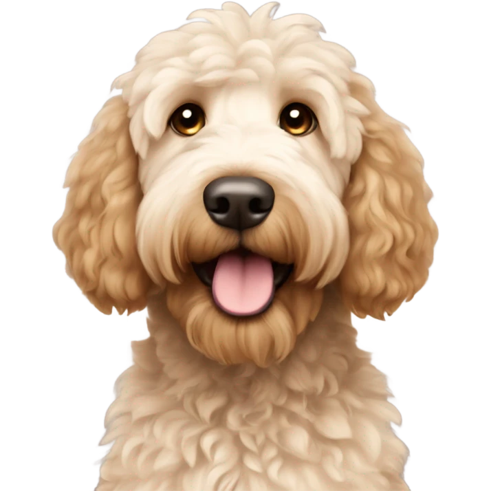 fluffy light brown golden doodle emoji