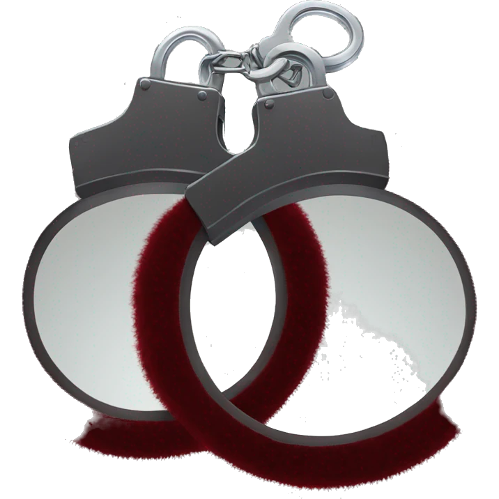 Dark red fuzzy handcuffs emoji