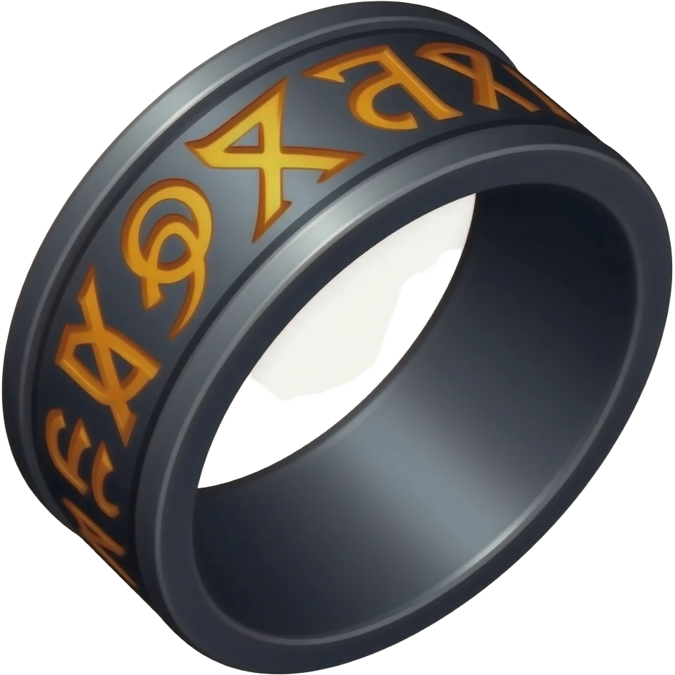 Umbra pontifex, a role that represents leadership and power. I need a ring that represents dark magic, using orange and purple as a color scheme. I wan embossed details to represent mysterious occultism emoji