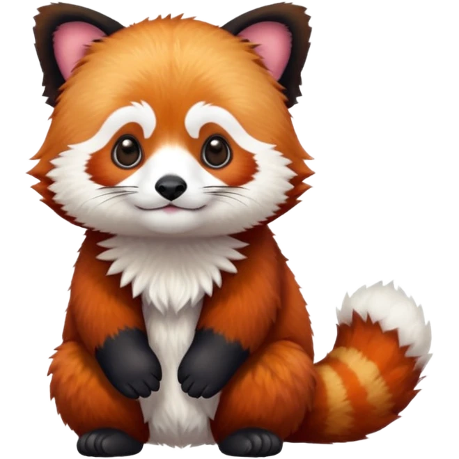 full body of red panda, front view emoji