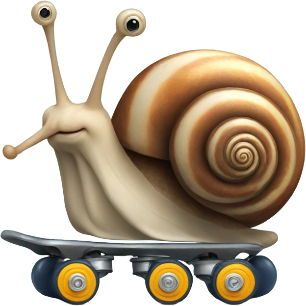 Snail wearing roller skates emoji