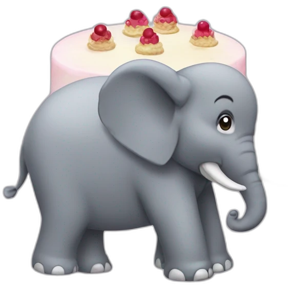 Éléphant gâteau emoji
