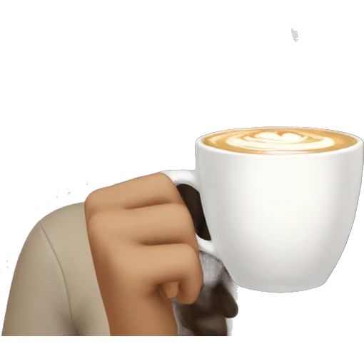 Beautiful Brunette with chai latte emoji