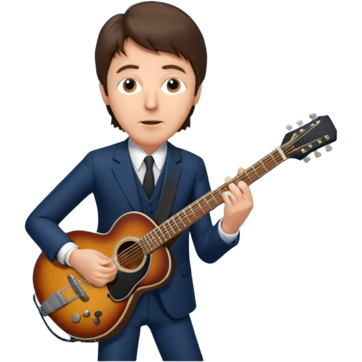 Paul McCartney playing guitar suit emoji
