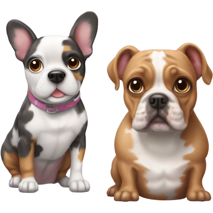 Weenie dog and a Merle french bulldog  emoji