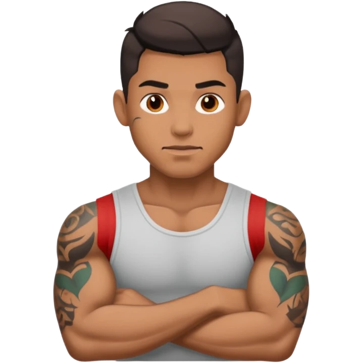 hombre con ptatuajes emoji