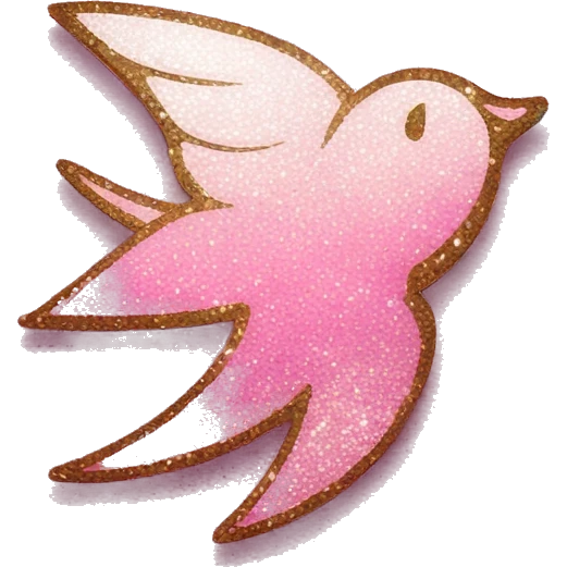 apple swift logo in sparkly pink glitter emoji