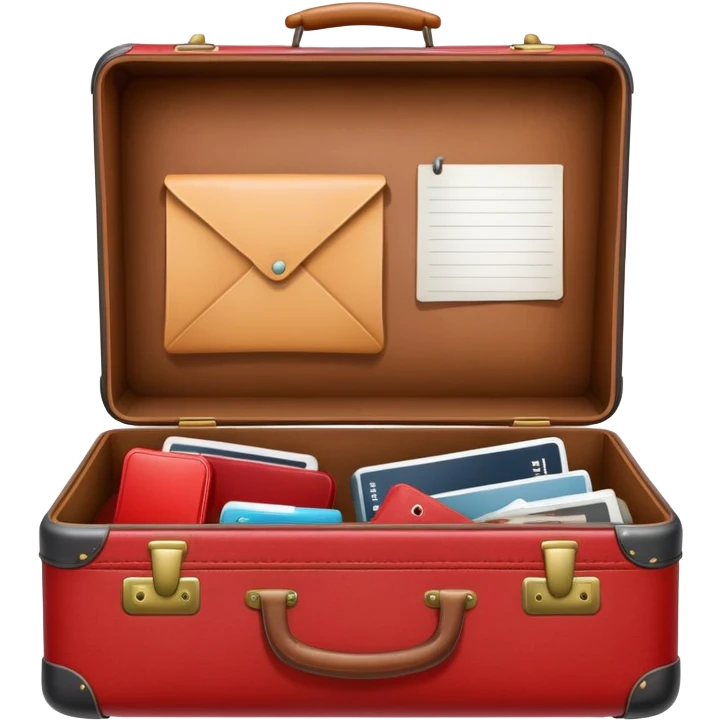 red open suitcase emoji