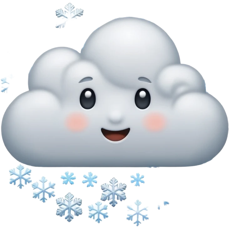 a cloud that is snowing without face emoji