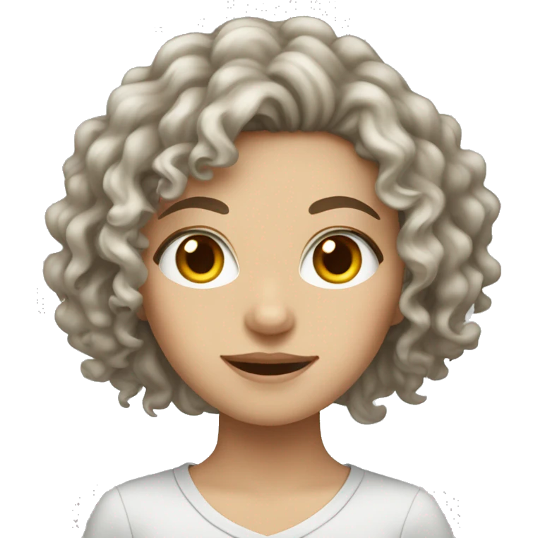 Long dark curly hair white girl  emoji