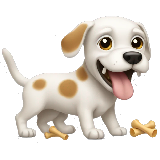 Dog stealing bones emoji