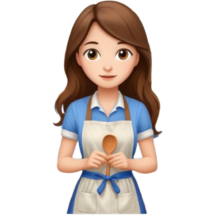 beautiful girl with long brown hair renovating her kitchen emoji