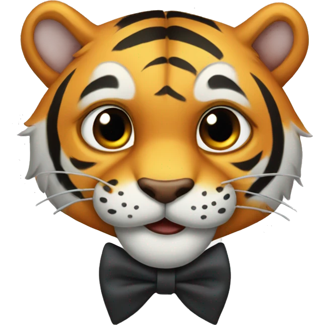 Winking Tiger with a bow tie  emoji