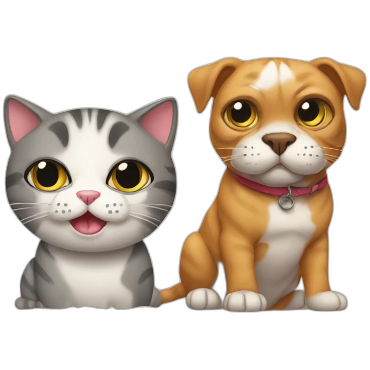 cat and xl bully emoji