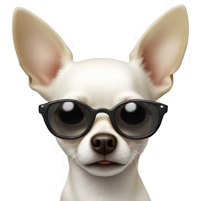 White Chihuahua in sunglasses  emoji