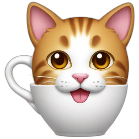 Cat coffee emoji