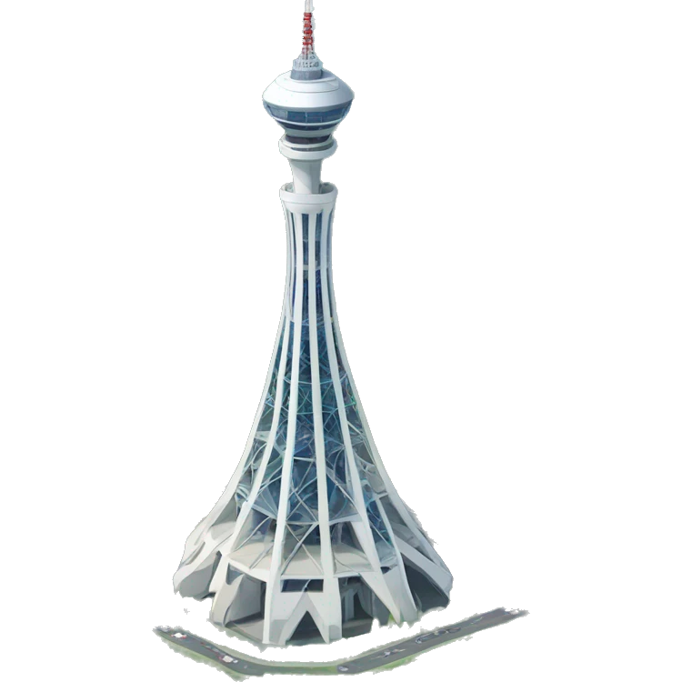 Almaty TV tower without mountains png emoji