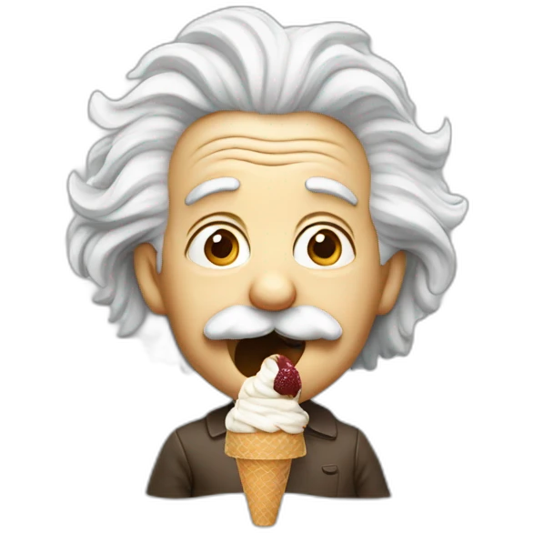 Einstein eating ice cream emoji