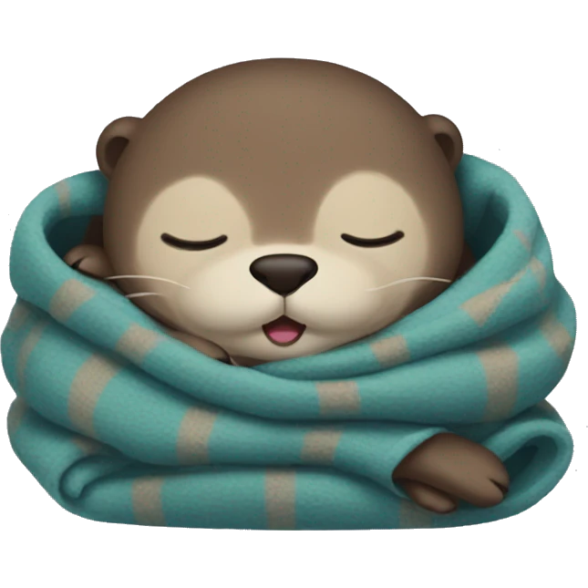 otter cozy in blanket sleeping emoji